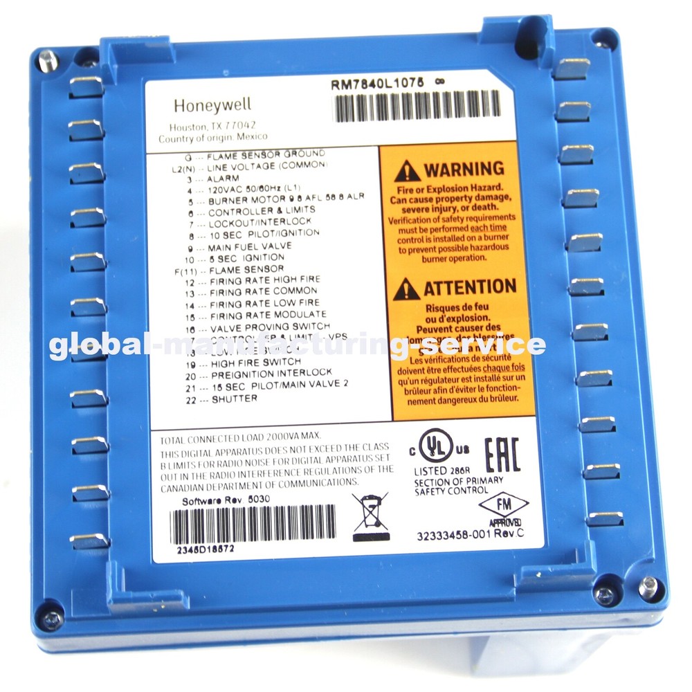 New Honeywell RM7840L1075 Automatic Programming Burner Control Controller
