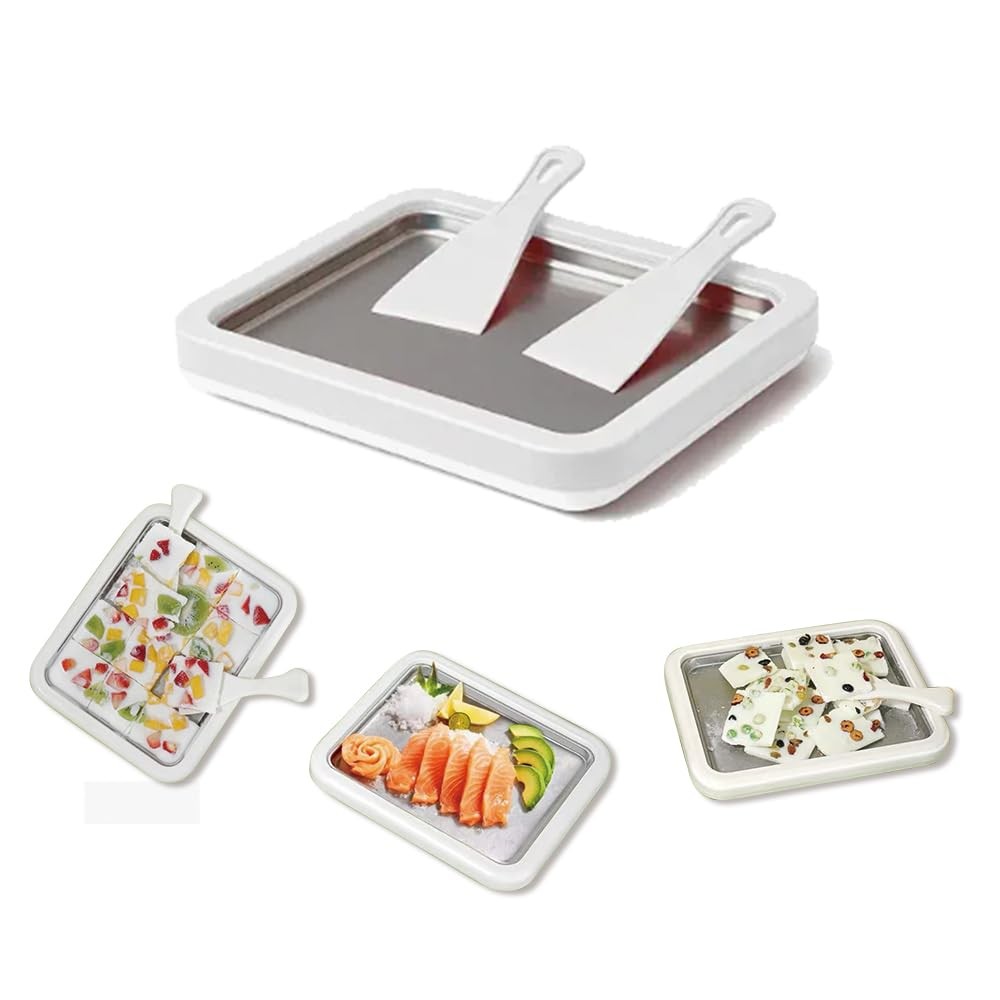 Rolled Ice Cream Tray, Maker for Kids, DIY Homemade smoll, White