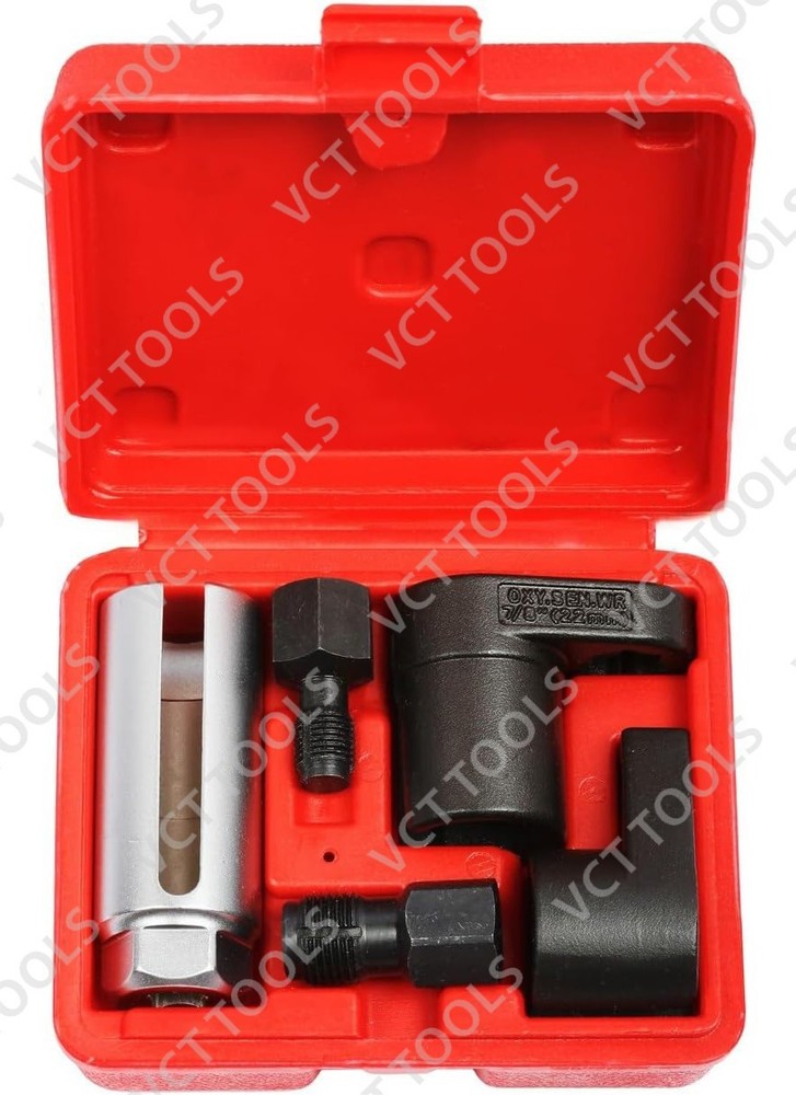 5PC Oxygen Sensor Socket & Thread Chaser Set  22mm  Offset & Crowfoot Wrenches