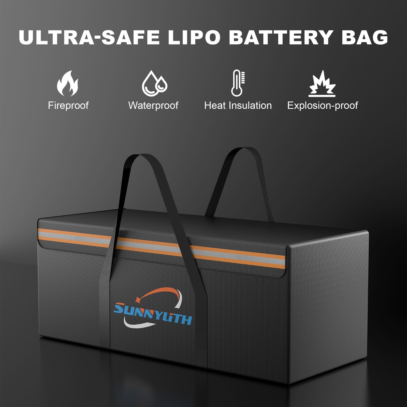 Large Fireproof Document Bag & 12V 200Ah Lithium Battery Waterproof Safe Bag