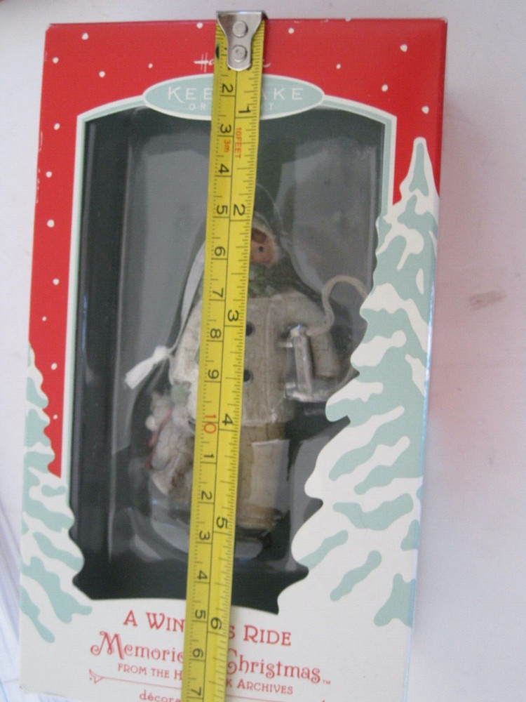 Hallmark Keepsake Ornament A Winters Ride Chalkware 4" 2002 New