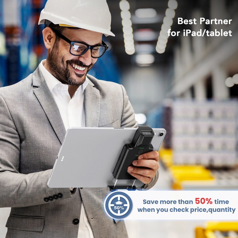 2D Back Clip Bluetooth Barcode Scanner, 3000mAh Battery,Wireless QR Code Scanner