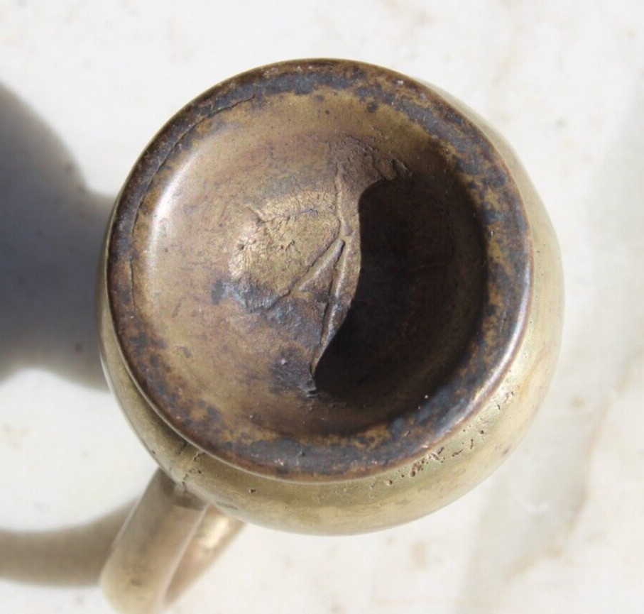 Antique Pitcher with Handle, Jug Solid Brass Small