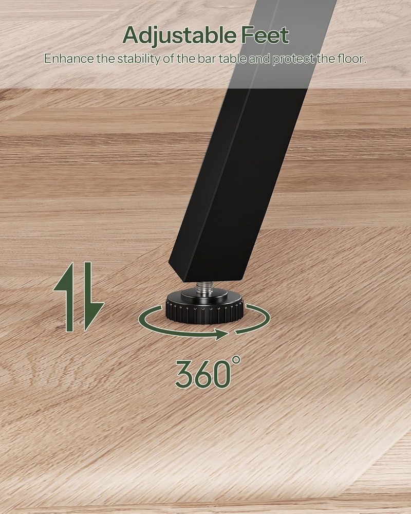 Round Bar Table 2-Tier High Top & Counter Height Dining Table Small Kitchen