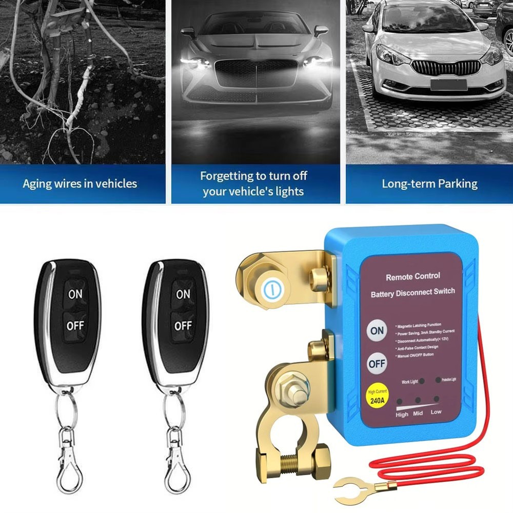 12V Car Remote Battery Disconnect Smart Voltage Kill Switch Automatic Power Off