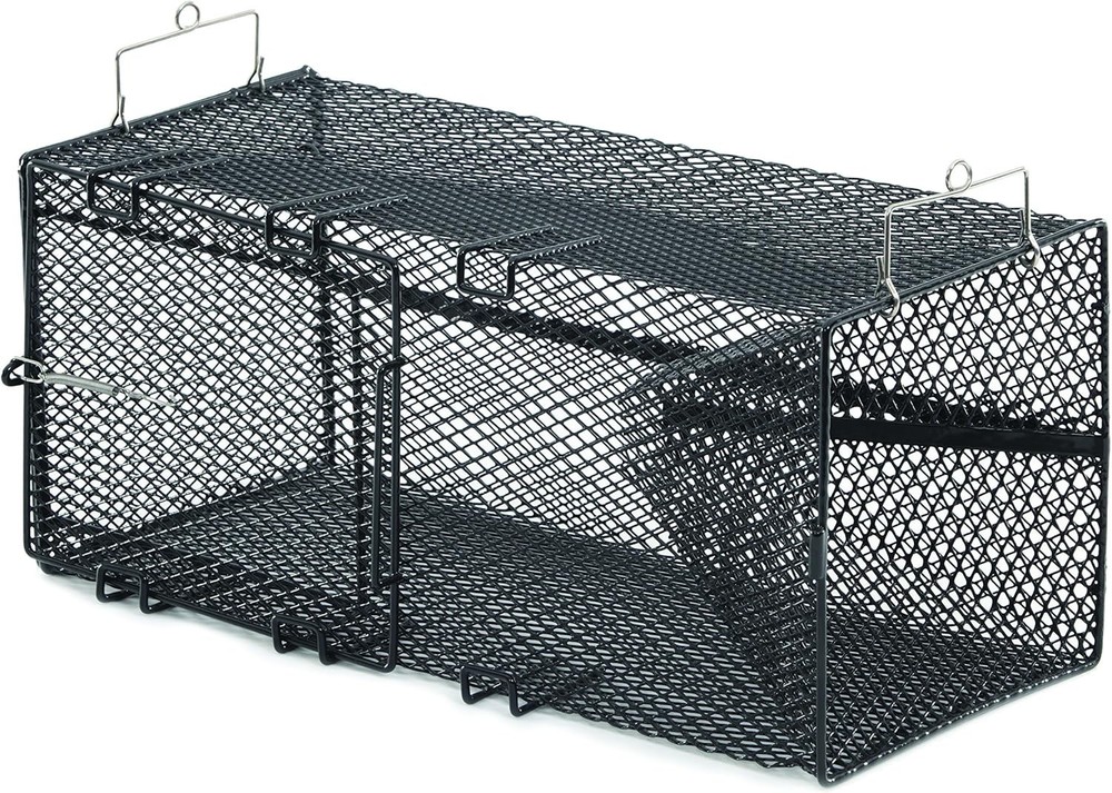 Durable Black Crawfish Trap - Saltwater & Freshwater Tested Rectangular Design