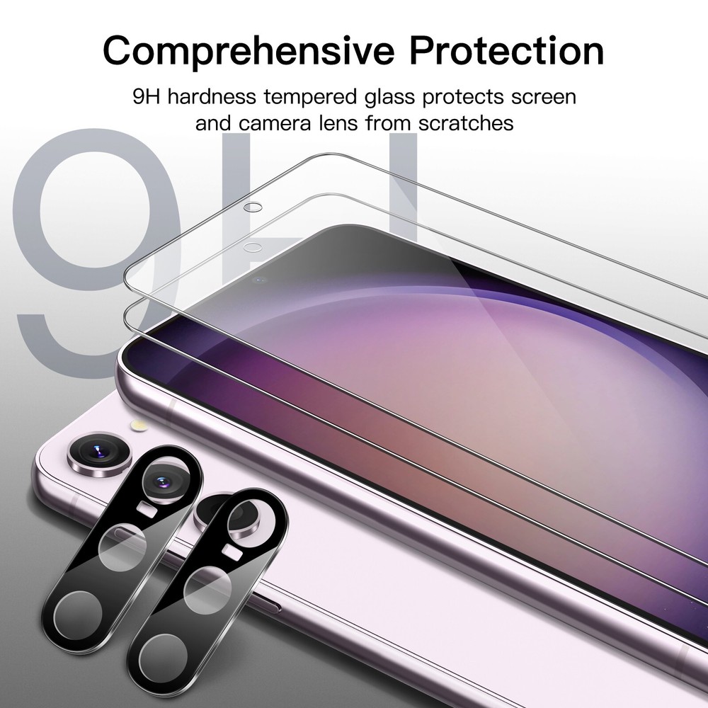 JETech Screen Protector for Samsung Galaxy S23 Plus 5G 6.6" with Lens Protector