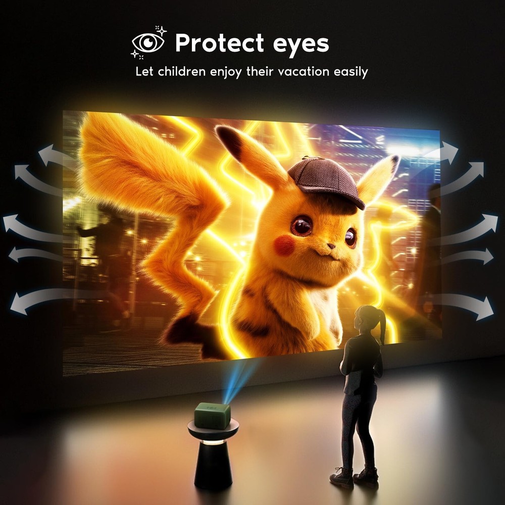 【Electric Focus】Mini Projector with WiFi and Bluetooth, Portable M