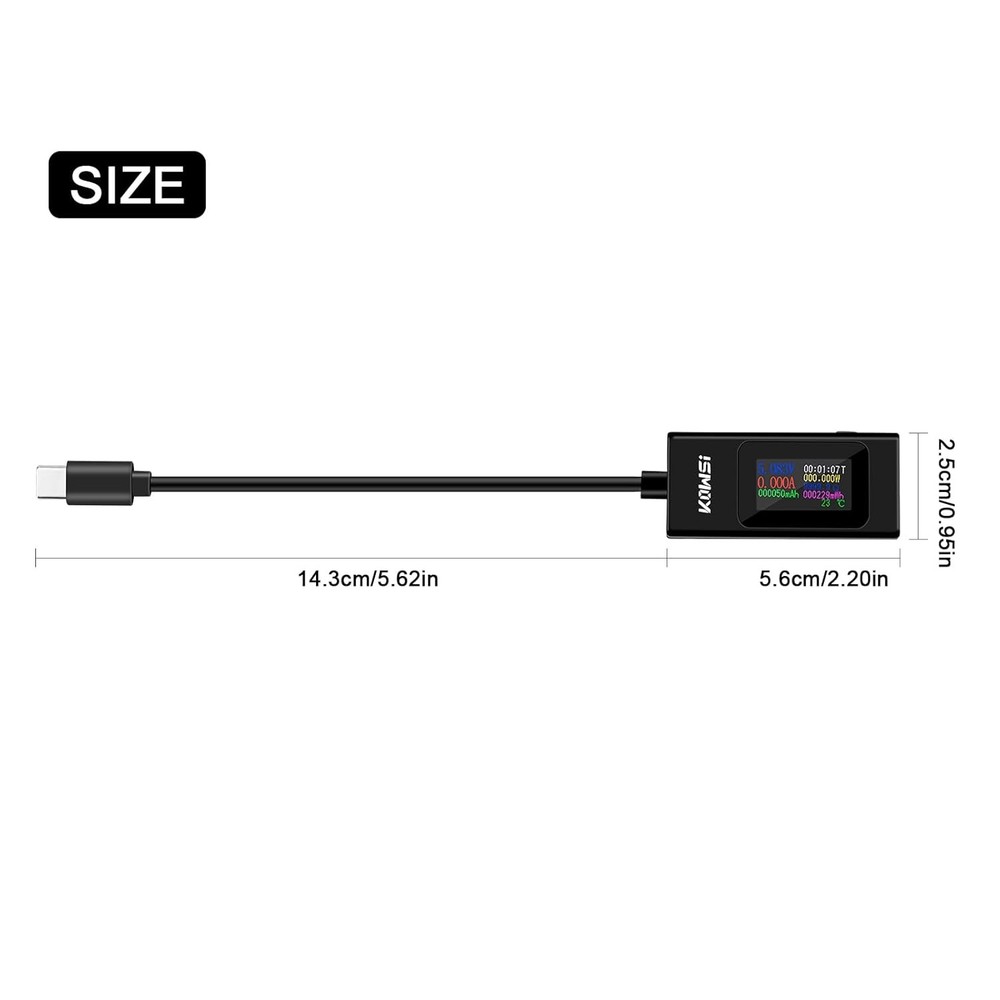 diymore USB C Tester Power Meter,Digital Multimeter, Type Type-C Version 3.0