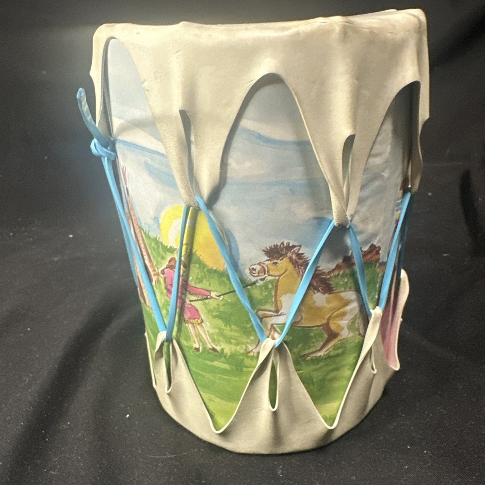 Vintage Native American Designed Toy Drum