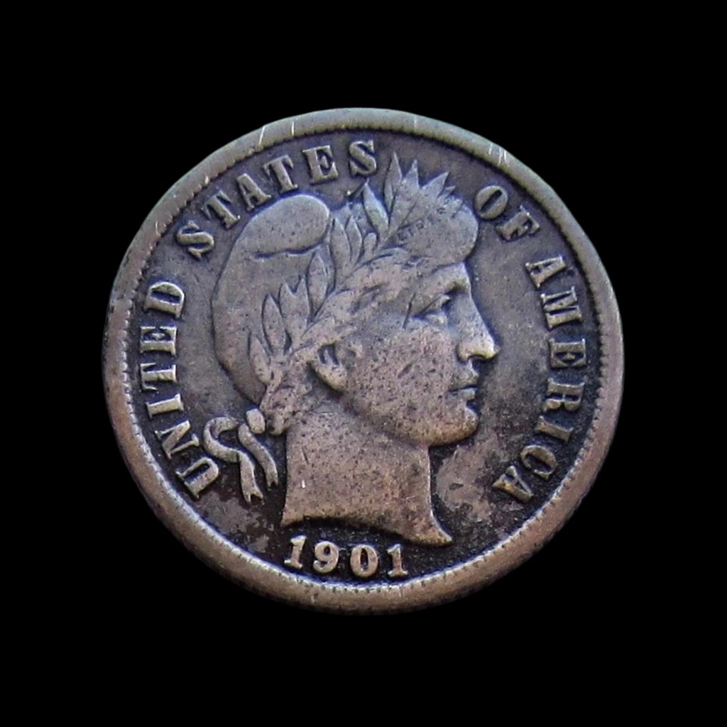 1901-S Barber Dime, Better Date San Francisco Mint Issue, Excellent Condition