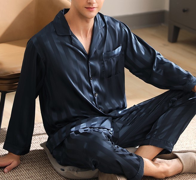 Silkpeace  FREE SHIP USA  Mens Satin Silk Pajamas Set Shirt Lounge Pants POCKET
