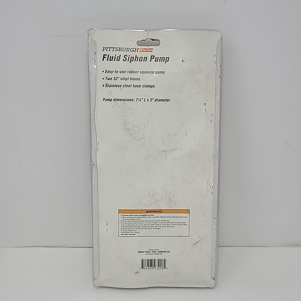 NEW Harbor Freight Fluid Siphon Pump Item #93290