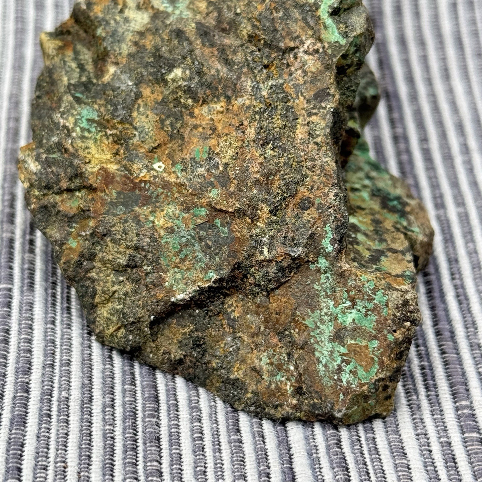 9oz Chalcopyrite w/ Green Chrysocolla Copper Ore Rough Rock Specimen Texas