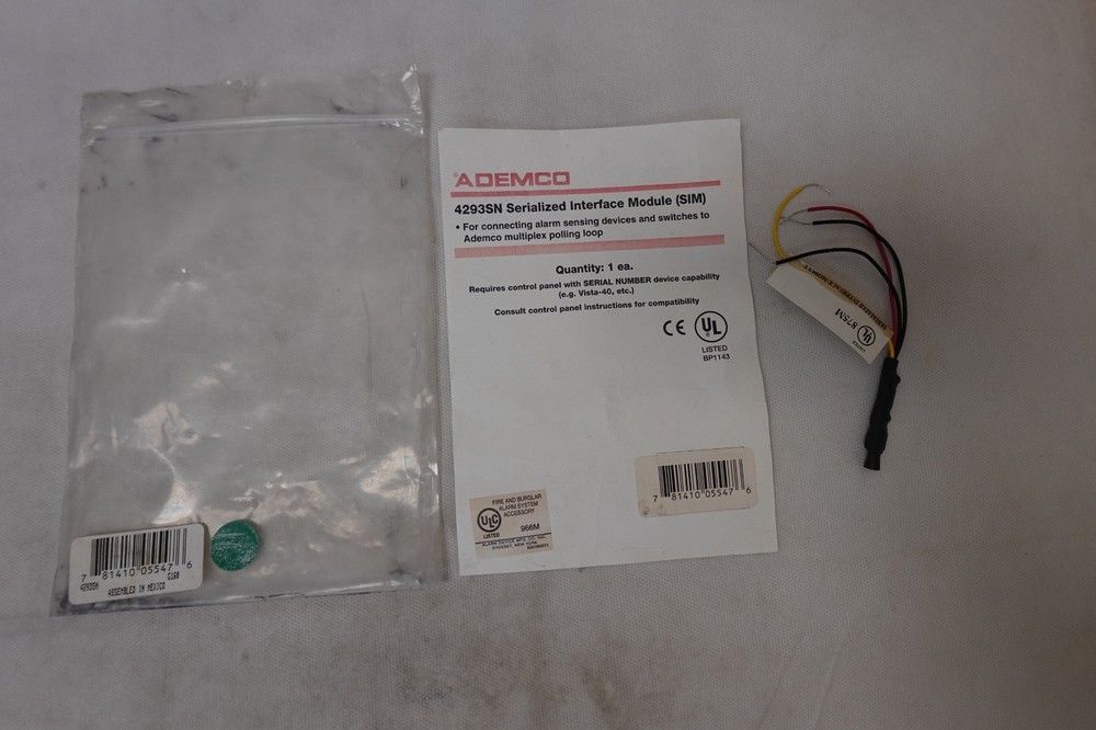 Ademco 4293SN Alarm System SIM Serialized Interface Module - NOS