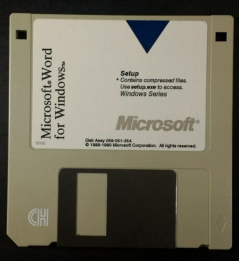 Microsoft Word for Windows 3.5" Disk Vintage 1990 Rare Setup
