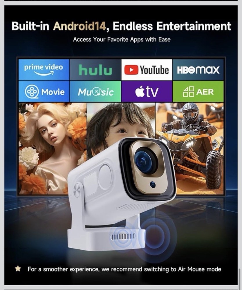 Magcubic Mini Smart Projector with 4K Support, Portable Projector with Wifi
