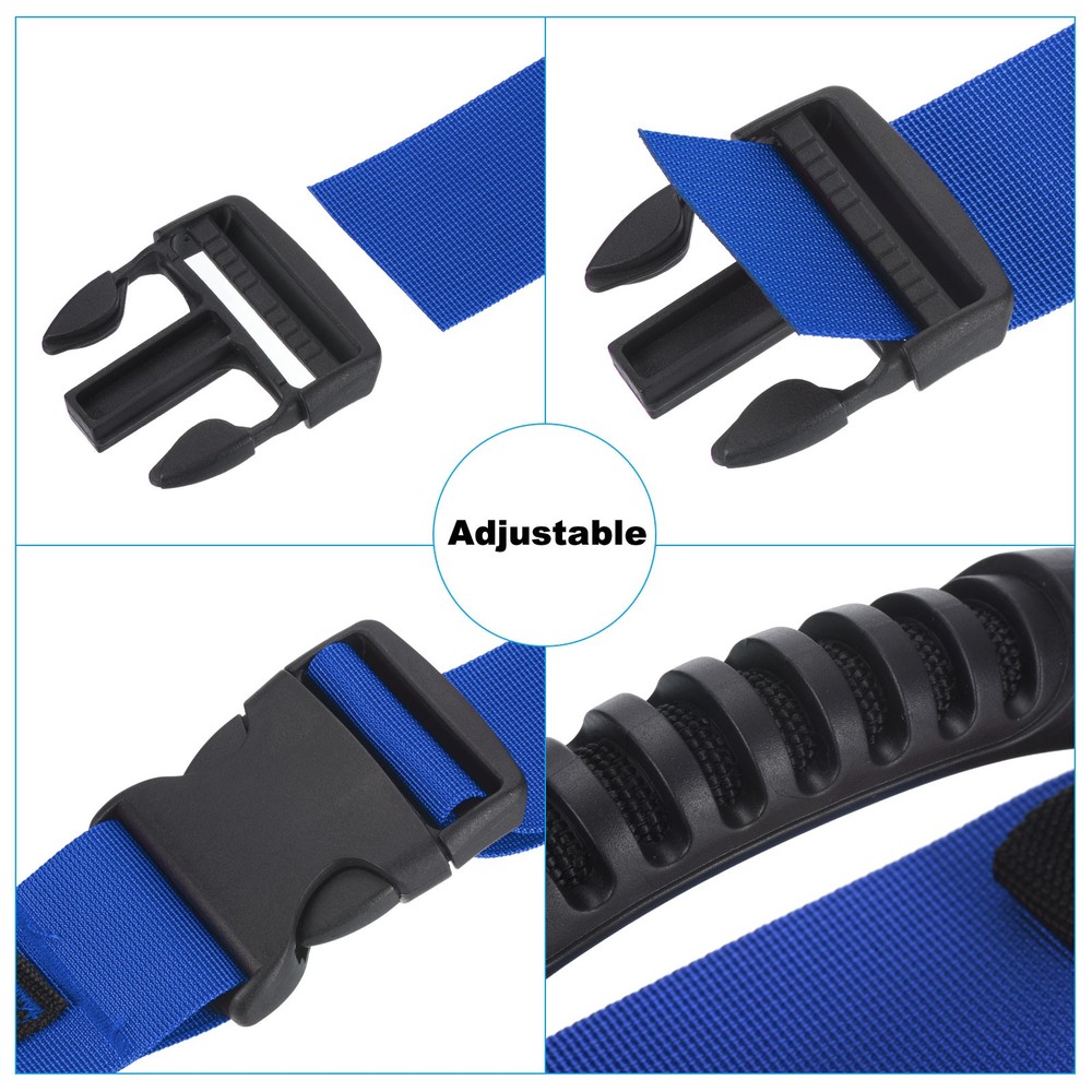 Carrying Strap with Handle, Adjustable Nylon Belt for Moving Boxes, Blue