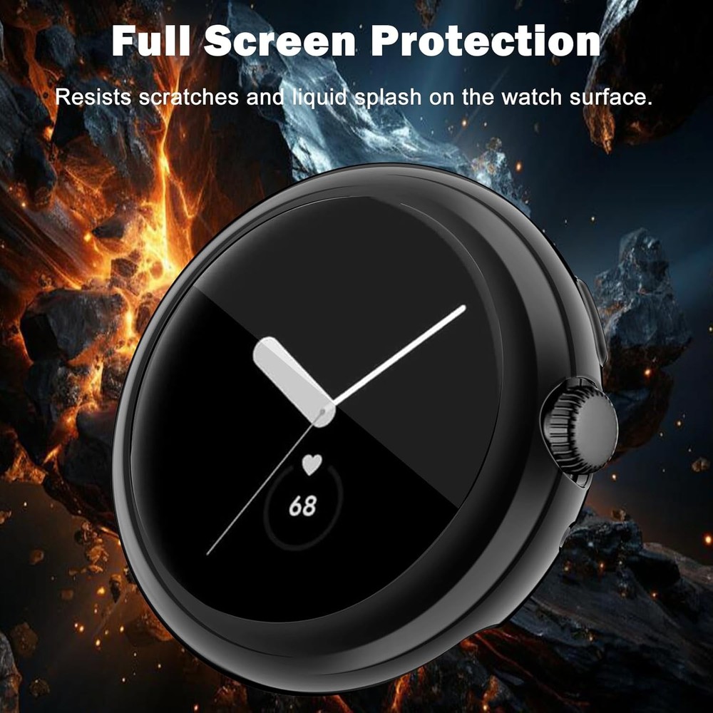 3-Pack Soft TPU Cases for Google Pixel Watch (41mm) with Screen Protector