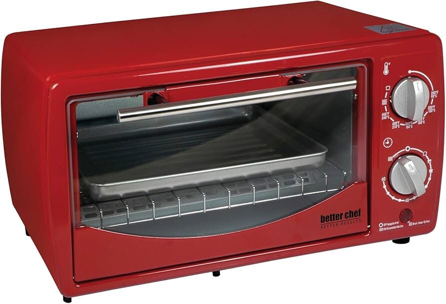 Better Chef Basic Toaster Oven | 4-Slice | 60-Minute Timer | Slide Out Rack |...