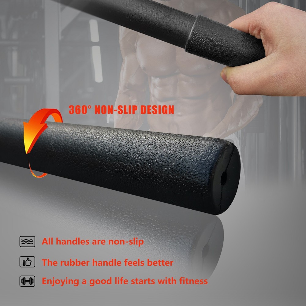 47" Cable Machine Lat Pulldown Attachments Wide Grip Bar Handle Tricep Training