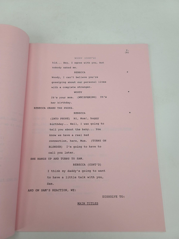 CHEERS / Phoef Sutton 1991 TV Script, Sharon Case & Joyce Agu "Go Make"