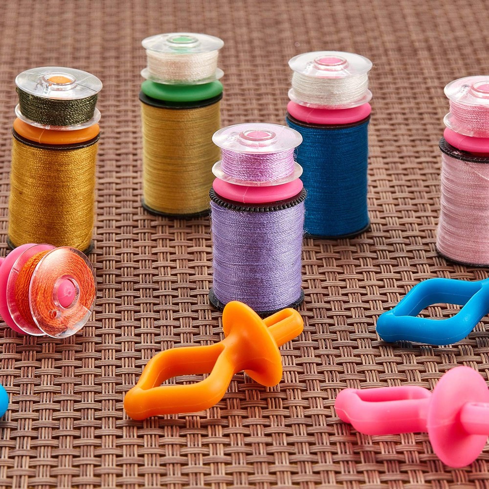 WILLBOND 60 Pcs Bobbin Holders for Thread Spools Bobbin Clips Preventing Tang...