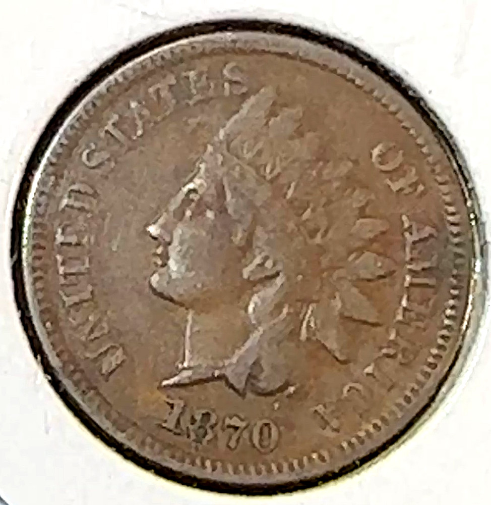 1870 Indian Cent Nice Original VF+ CHRC