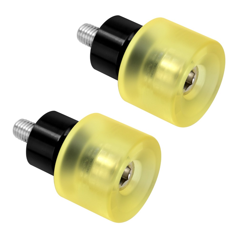 2x Yellow Engine Protective Guard Crashs Bars M12 End Balls Protector For Harley
