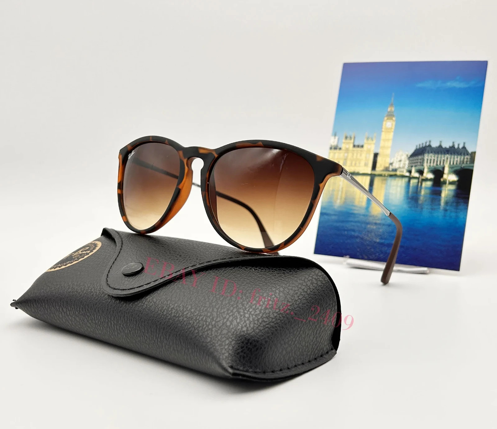 RB4171 Erika by Ray‑Ban: Tortoise Shell Frame, Ombre Brown Lens Sunglasses