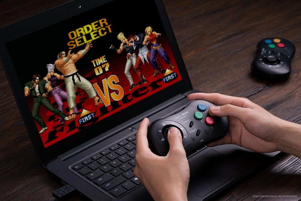8Bitdo Terry Bogard Style SNK Neo Geo CD Bluetooth Controller, Compatible with W