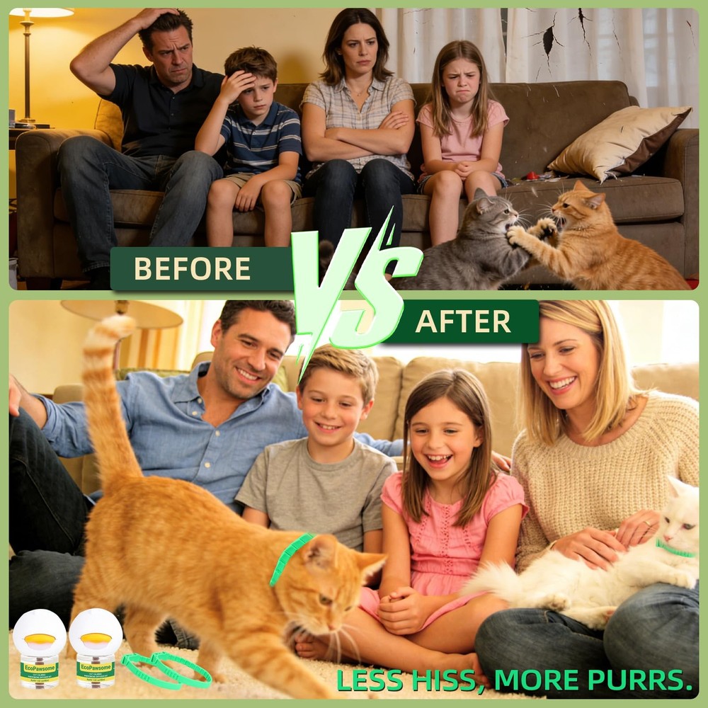 Cat Calming Kit: 2 Diffusers, 2 Refills, & 2 Collars - Stress & Anxiety Relief