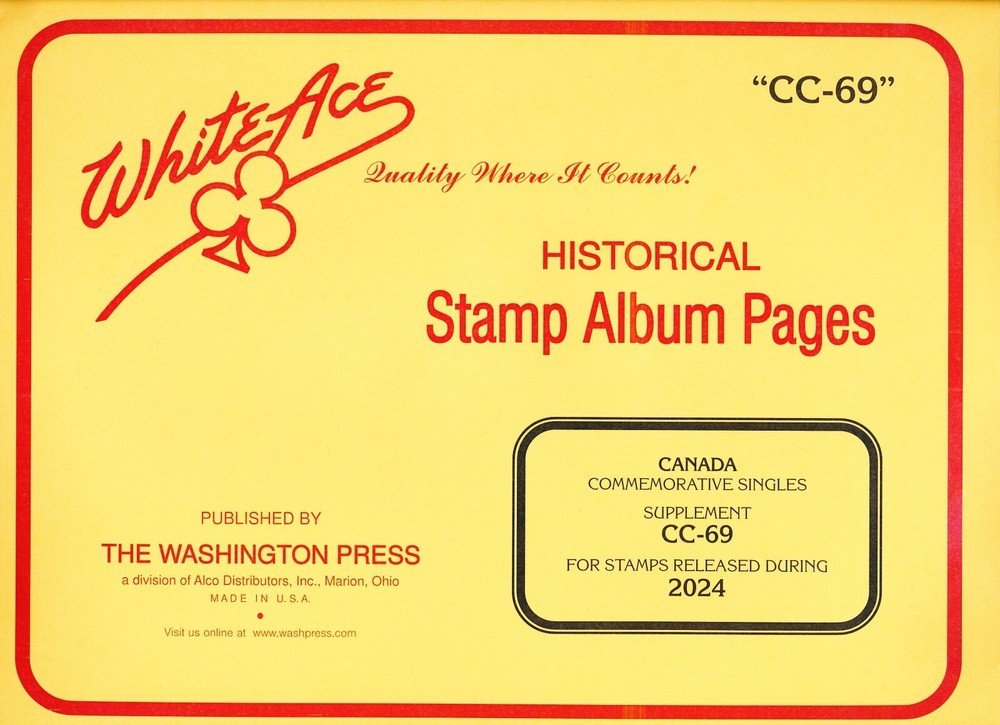 WHITE ACE 2024 Canada Commemorative Singles Stamp Album Supplement CC-69