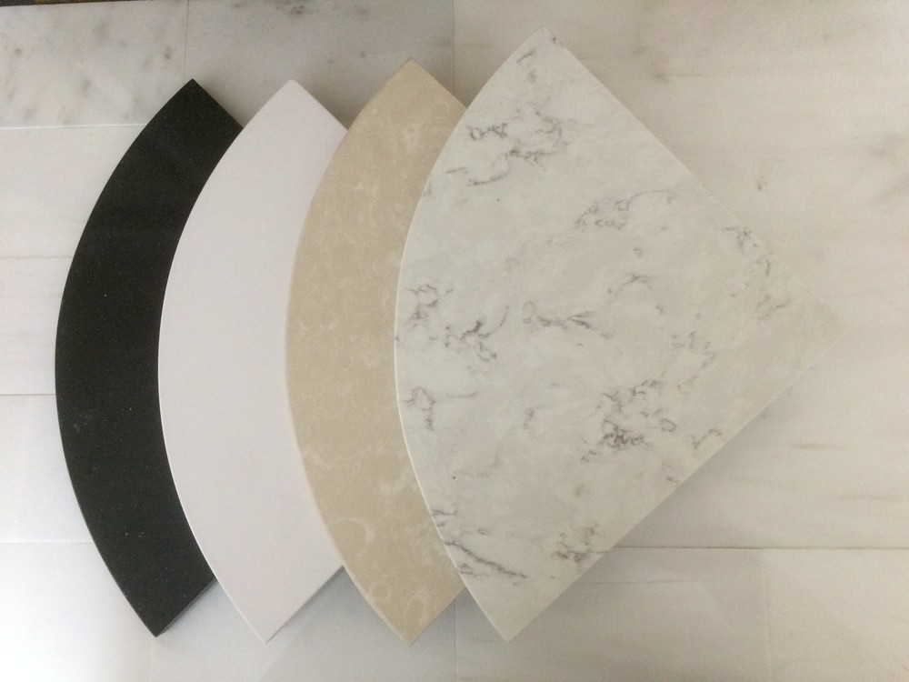 Quick Corner Caddy TM System: 8" Quartz stone shelf with mounting hardware