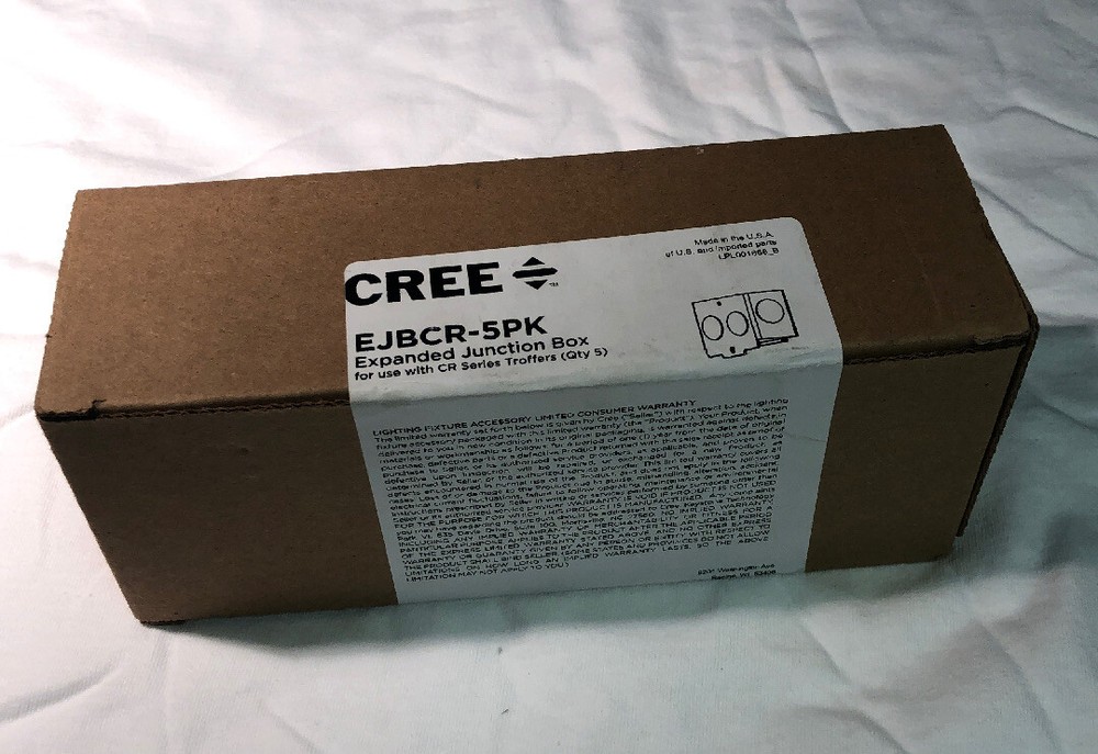 CREE EJBCR-5PK Expanded Junction Box for CR Series Troffers 5 Pack NEW