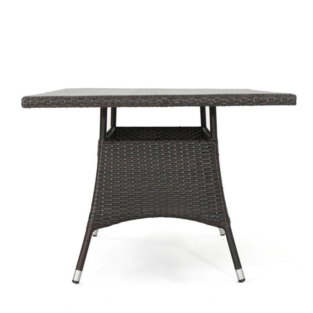 Modern Rectangular Wicker Dining Table for Outdoor Patio