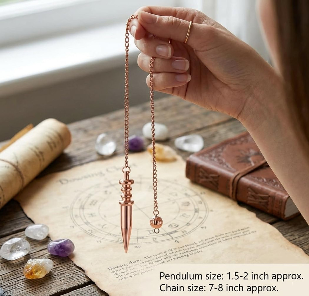 Copper Metal Light Weight Solid Cone Point Pendulum Healing Dowsing Reiki Pendul
