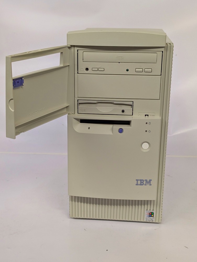 IBM Aptiva Type 2153 E2U beige desktop computer from 98; tested powers on; wiped