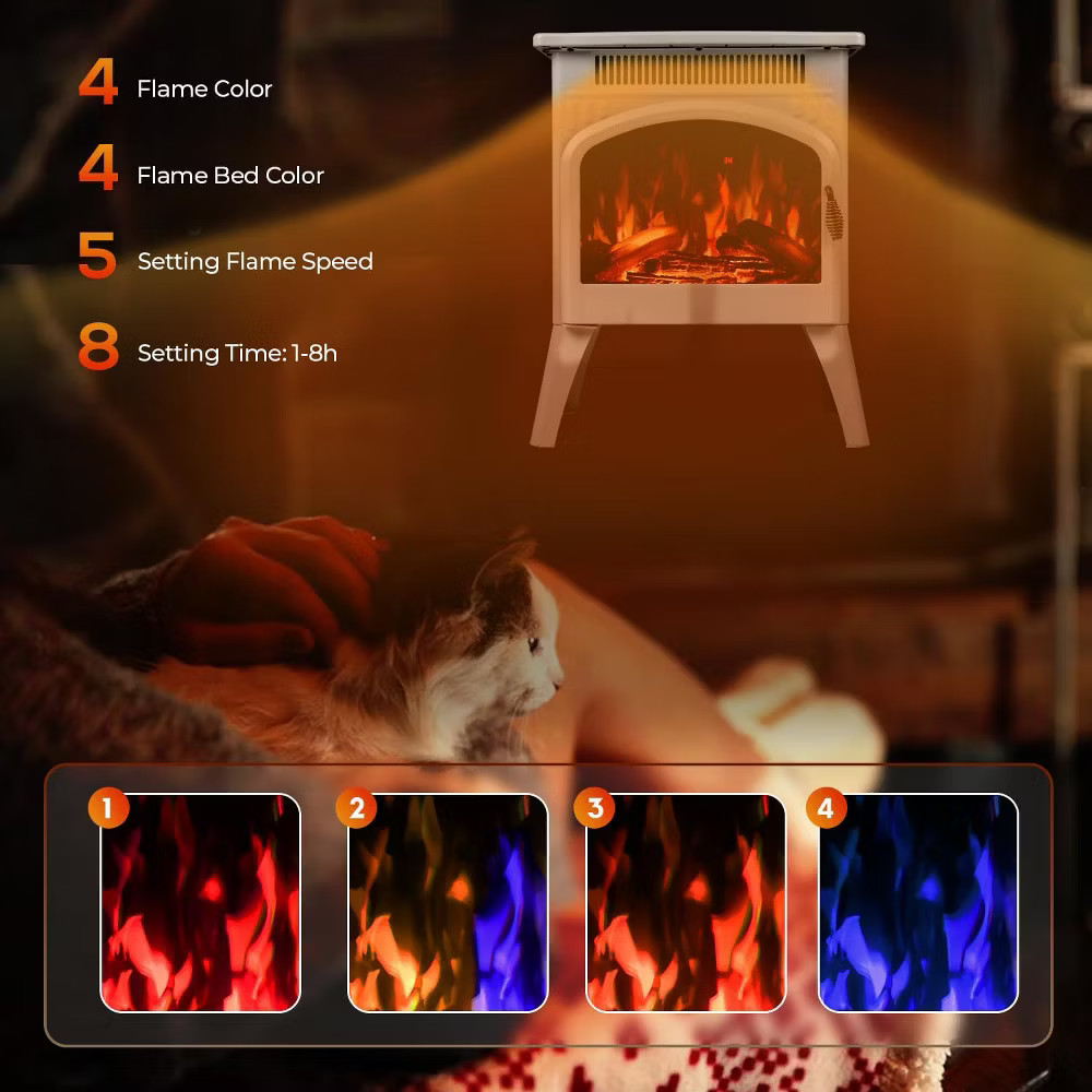 ZAFRO Electric Fireplace Heater 17" with Remote Control, Cathedral Stylish,