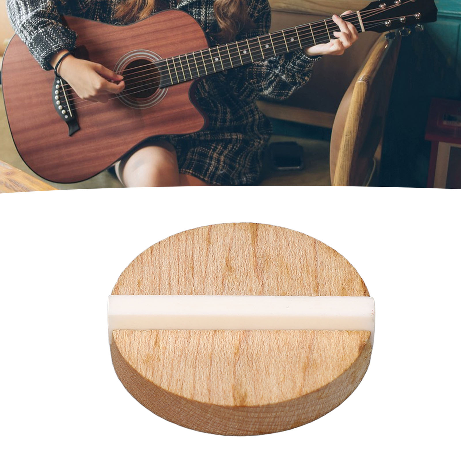 Guitar Resonator Biscuit Replacement Maple Wood Biscuit With Ox Bone Saddle CHU