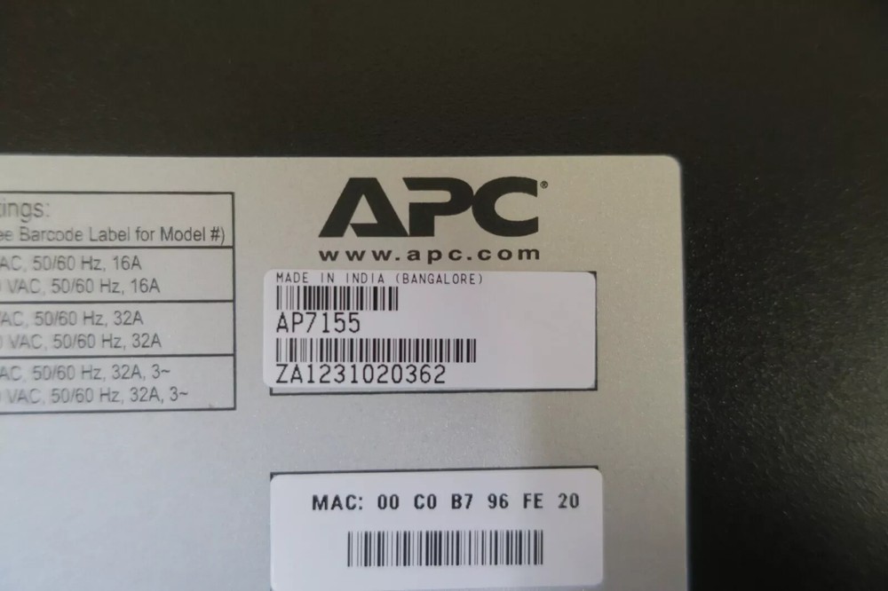 New APC AP7155 Rack Power Distribution Unit In-Line Current Meter 32A 230V