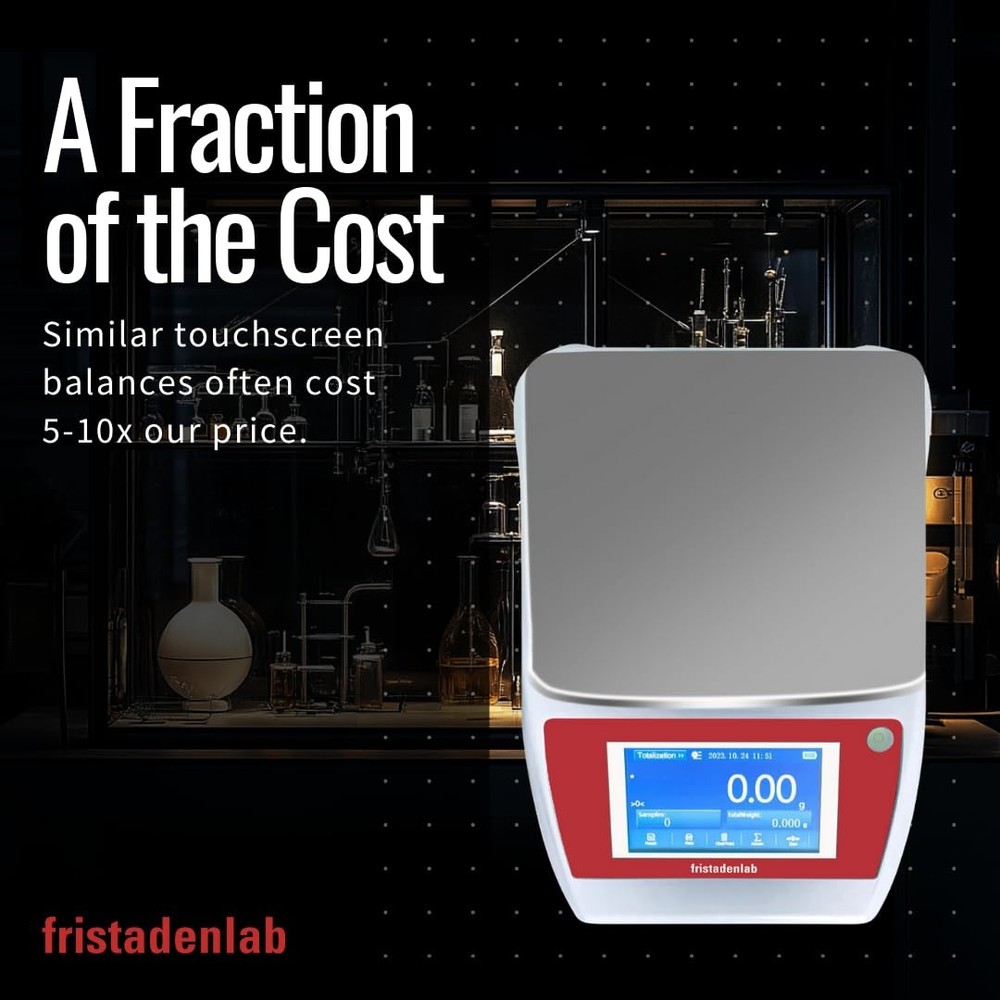 Fristaden Lab Touchscreen Precision Balance | Lab Scale, Red/White