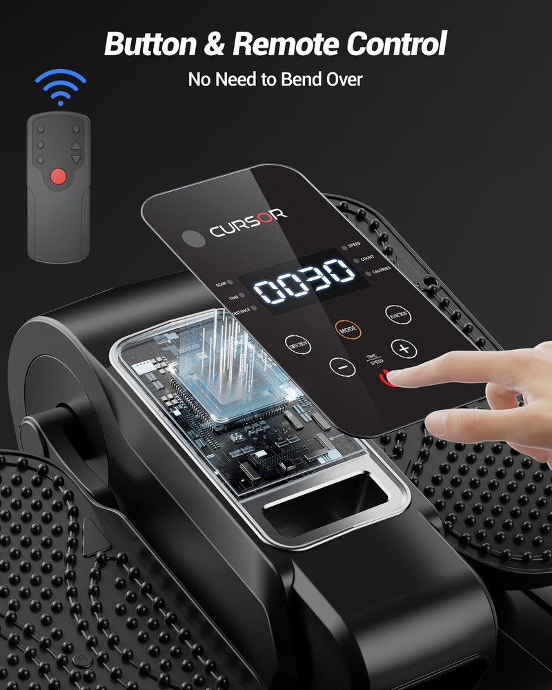 Under Desk Elliptical Machine, Electric Seated Pedal Exerciser, Mini Elliptic...