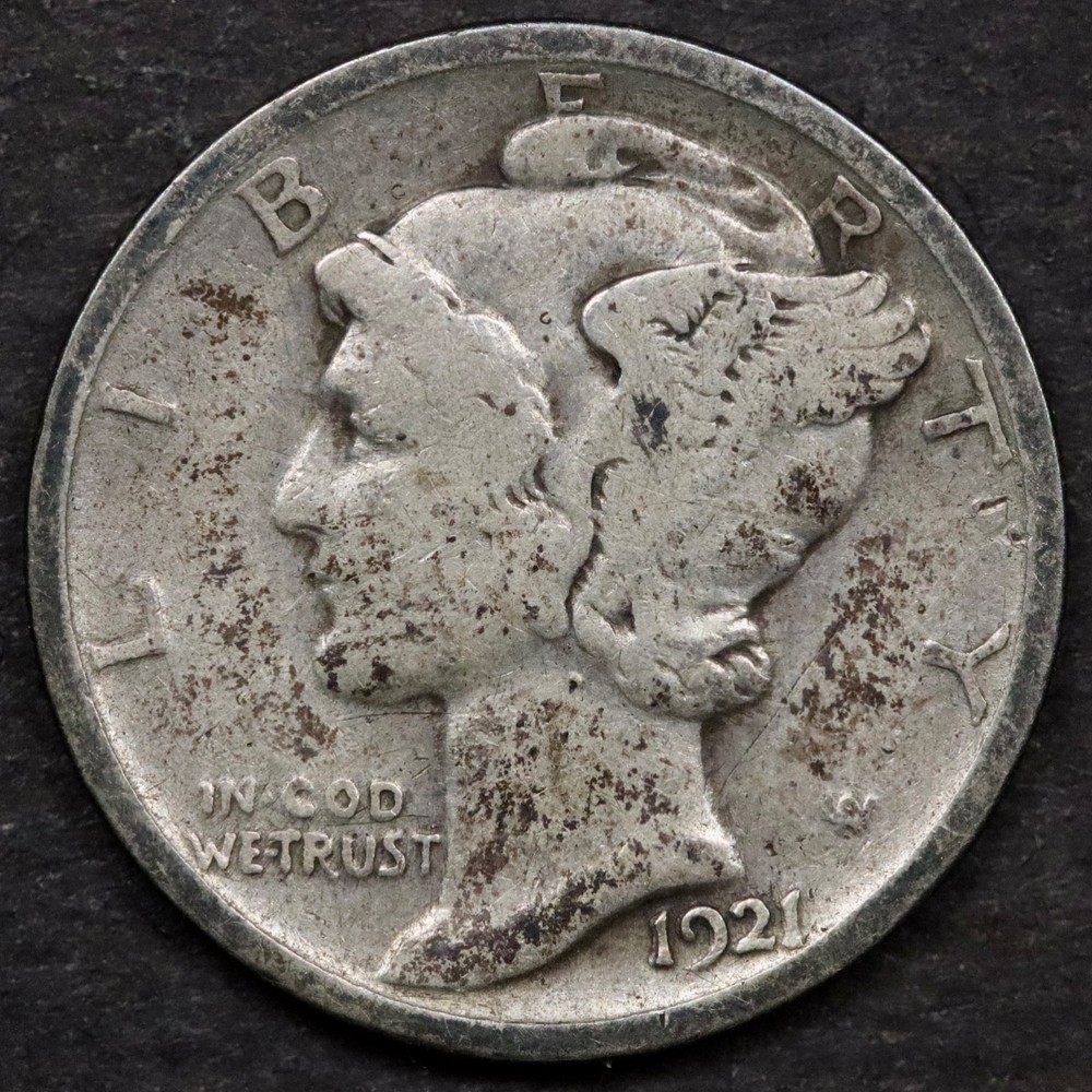 1921 10c Mercury Dime - VG