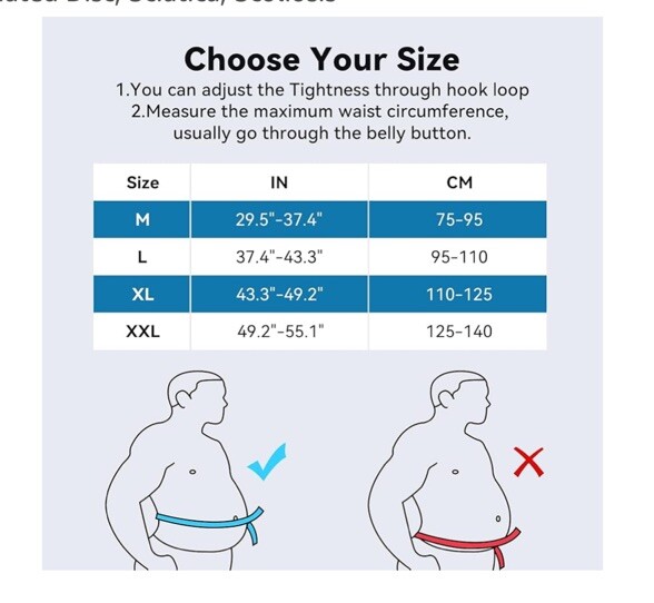 Back Brace for Lower Pain Lumbar Support Sciatica Herniated Disc Breathable M