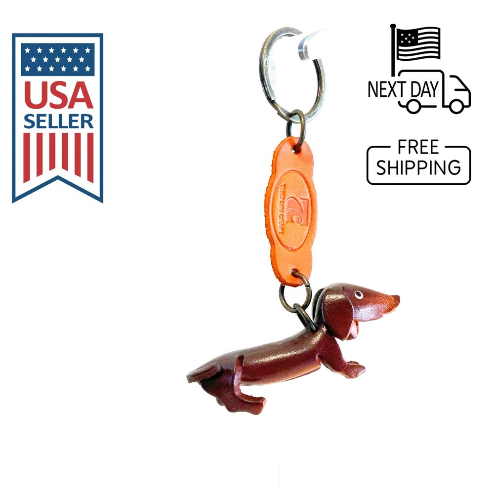 Dachshund Handmade Leather Keyring