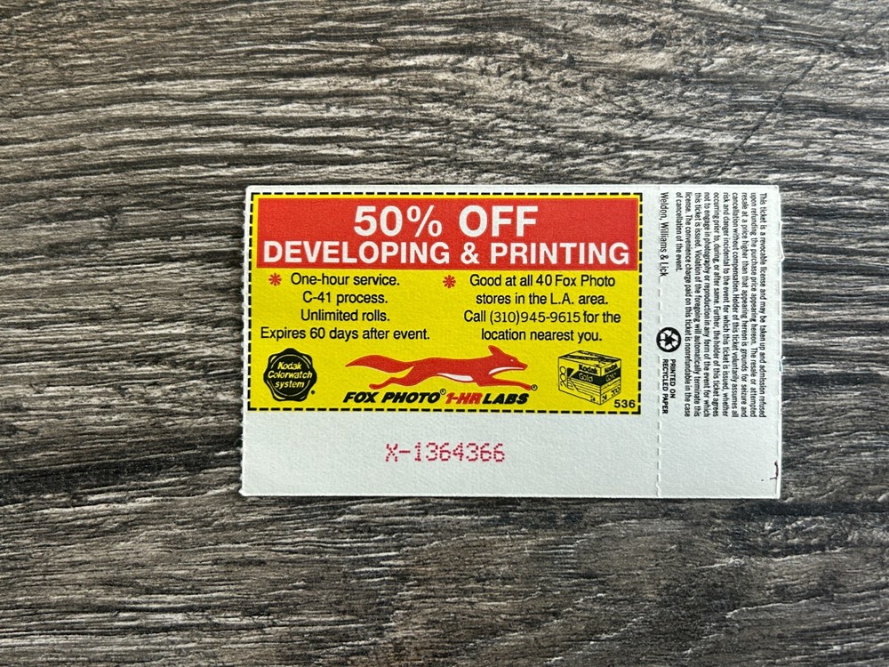 KISS TICKET STUB San Bernardino California '92 Revenge Concert Tour Vintage Kiss