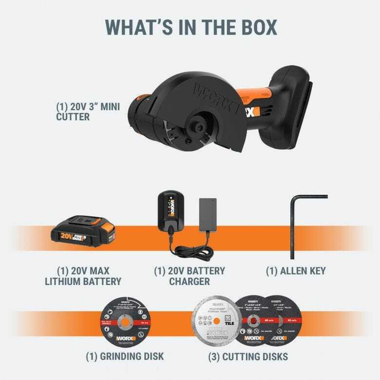 WX801L Worx 20V Powershare 3" Mini-Cutter