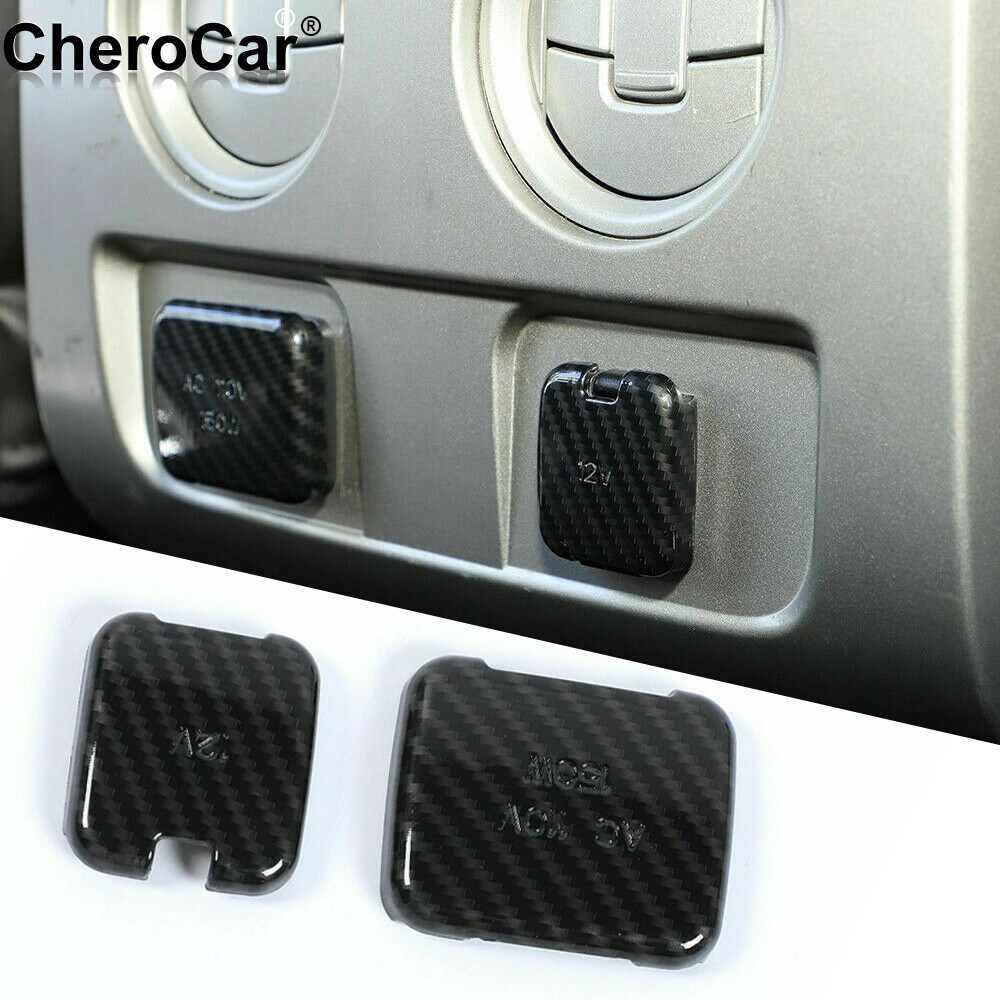 Carbon Fiber Interior Rear Power Socket Panel Trim For Ford F150 Raptor 2009-14