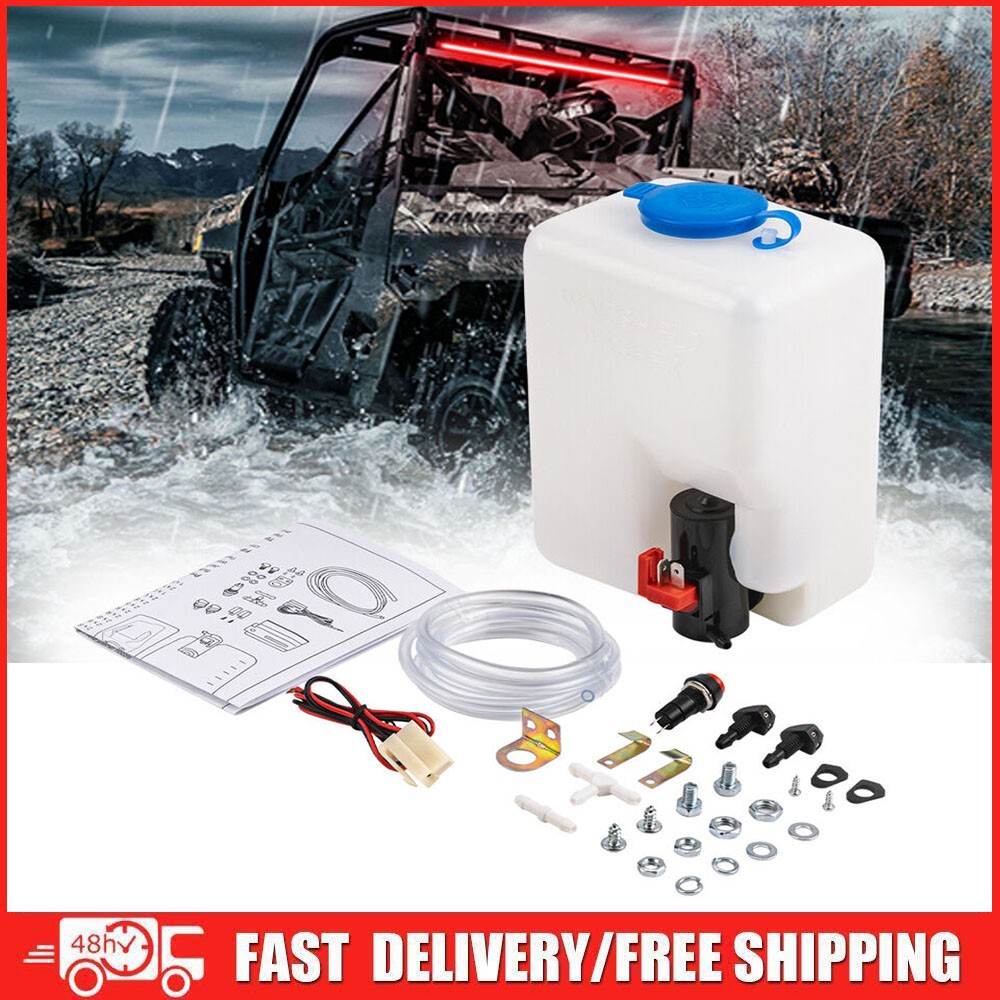 Universal Windshield Washer Pump Reservoir Kit Fluid Reservoir Tank Bottle C0D5